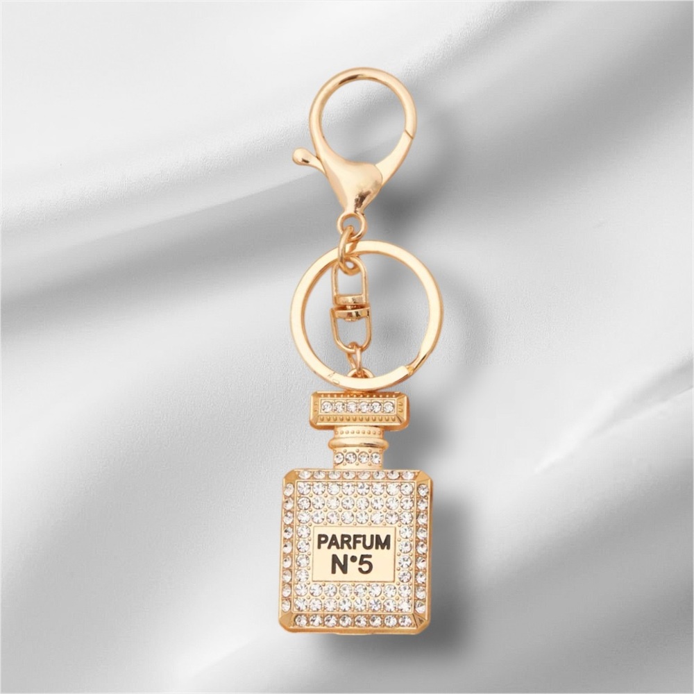 Gold and Silver Parfum Keychain bag charm